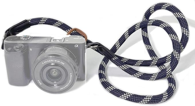 Little Fire Craft Camera Strap Crossbody Camera Neck Shoulder Strap 127cm Climbing Rope for Photographers Lanyard 10mm Thick - Deep Ocean Blue