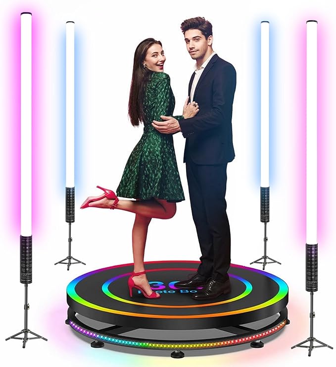 4Pack RGB Tube Light Bar with Stand, 5000mAh Battery Powered LED Video Light Wand Handheld Color Neon Tube Lights Stick for Stage DJ Dance Club Party Photography Studio Lighting