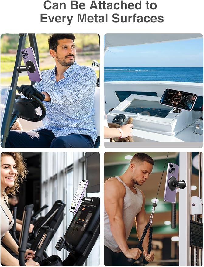 elitehood Dual Magnetic Phone Holder for Gym [20 Strongest Magnets], 360 Rotation Magnetic Gym Phone Mount, for Magsafe Gym Mount Magnet Compatible with iPhone 15 14 13 12 Pro Max Plus Mini
