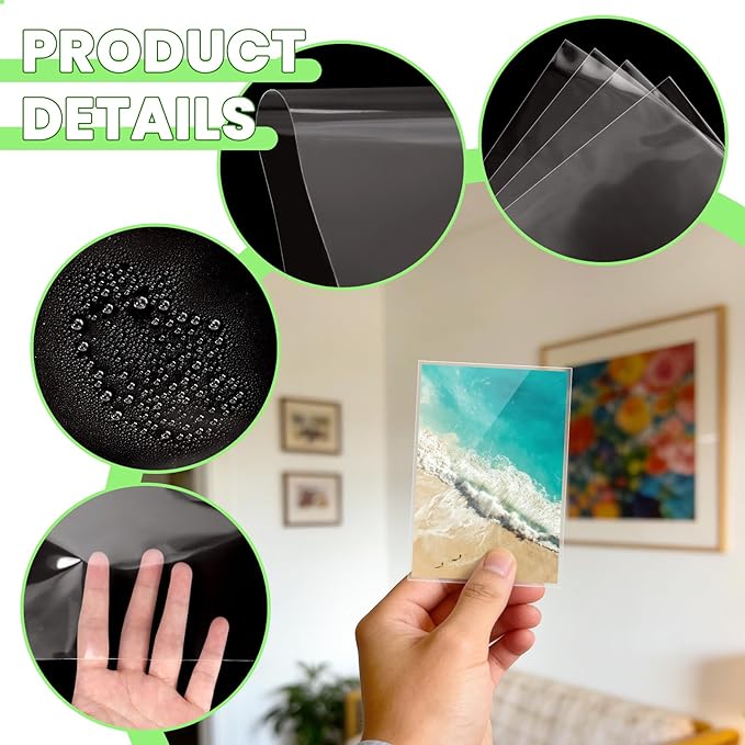 VOKOY 200 Pack 3.5x5 Photo Sleeves, No Holes Archival Quality Sheet Protectors Clear Top Loading Page Protectors Waterproof Soft Plastic Sleeve for Photos Postcards Pictures Art Prints Recipe Cards