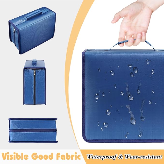 DVD Case CD Storage,384 Capacity CD Cases Holder DVD Storage Case Holders CD DVD Disc Case Storage Wallet Binder for Car Home Office Travel (Blue)