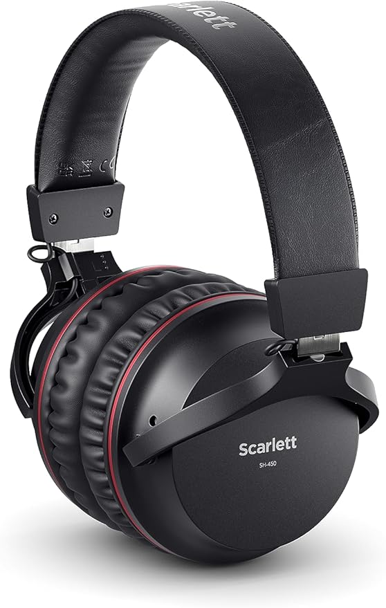 Focusrite Scarlett 2i2 4th Gen USB-C Audio Interface Recording Bundle with CM25 MkIII Condenser Mic, SH-450 Headphones, Pop Filter, Shock Mount, Stand, XLR Cable & Software Pack