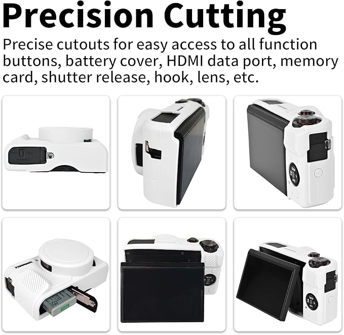 Easy Hood G7X Mark II Case, Protective Case for Canon Powershot G7X Mark II Digital Camera, Removable Lens Cover Silicone Sleeve Soft Camera Cover Rubber Protective Body Skin - White
