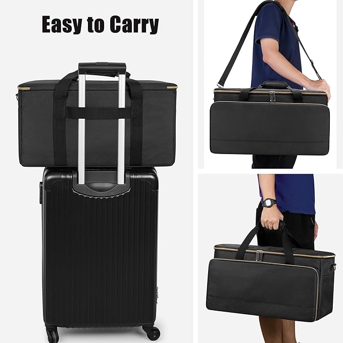 Trunab Large Travel DJ Cable File Bag with Inner Detachable Divider and Padded Compartment for 15.6” Laptop, Cable Organizer Bag for Cords, Sound Equipment, DJ Gear, Musician Accessories