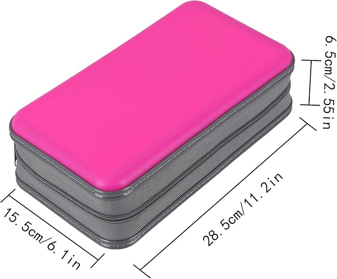CD Case Holder,UENTIP 96 Capacity DVD Case Hard Plastic Case Holder CD Organizer Wallet Protective DVD Storage (96, Pink)