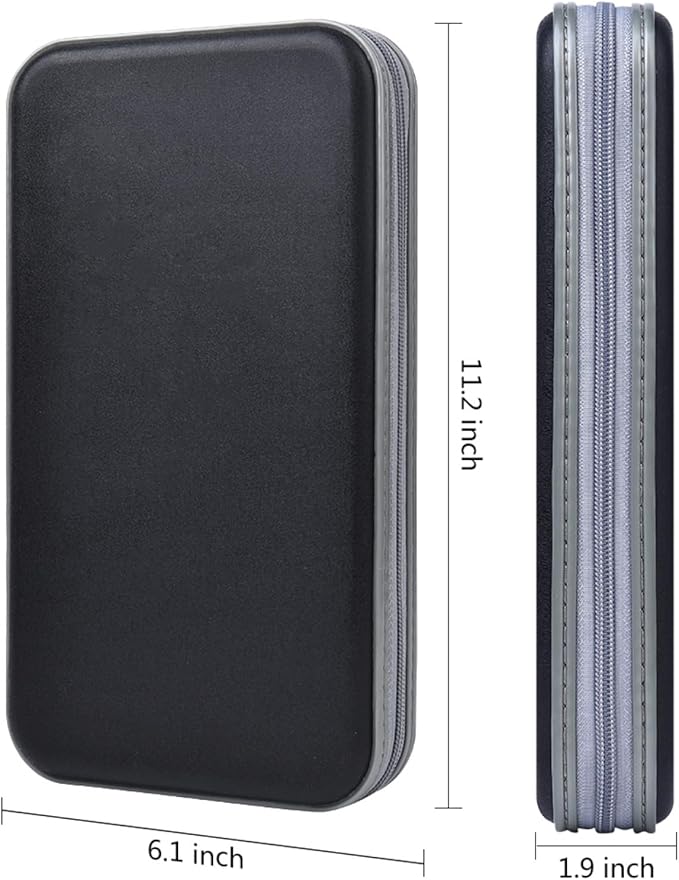 alavisxf xx CD Holder, 72 Capacity CD/DVD Case Holder Portable Wallet Storage Organizer Hard Plastic Protective Storage Holder for Car Travel(72 Capacity, Black 72)