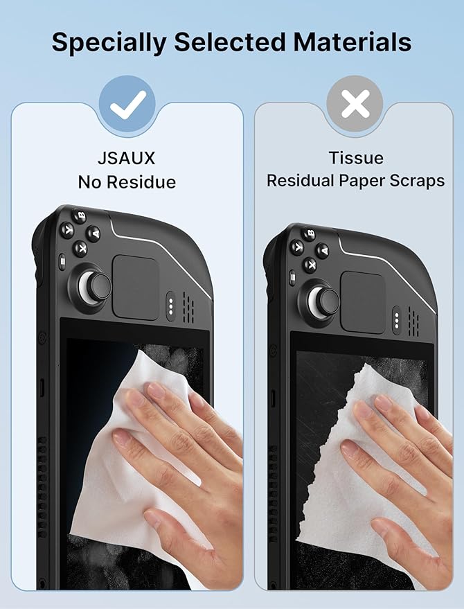 JSAUX 50 Pack Disposable Microfiber Cleaning Cloths (6 x 6 in), Eyeglass Cleaning Cloth, Eye Glass Cleaner Cloth – Safe for Glasses, Camera Lens, Screens, iPad, Phone, Steam Deck, TV Screen and More