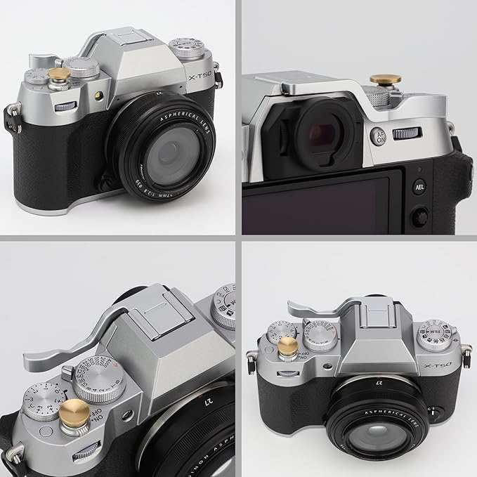 Haoge THB-XT30S Metal Hot Shoe Thumb Up Rest Hand Grip for Fujifilm X-T50 Fuji X-T30 II X-T10 X-T20 X-T30 XT10 XT20 XT30 Camera Silver