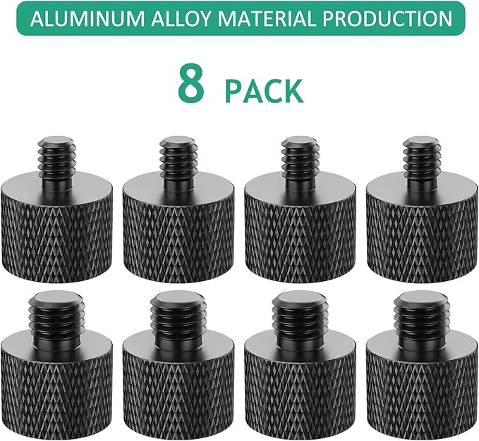 5/8 to 1/4 Adapter 8 Pcs Mic Stand Thread Screw Adapter 5/8 Female to 1/4 Male and 5/8 Female to 3/8 Male for Microphone Stand Mic Mount