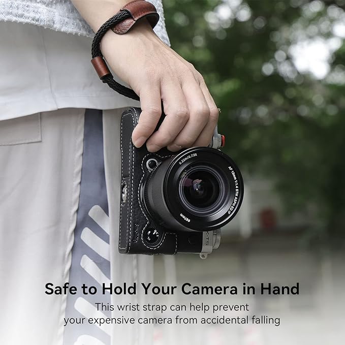 SMALLRIG Camera Wrist Strap, Vintage Leather Camera Hand Strap for DSLR SLR Mirrorless, Adjustable Safety for Fujifilm X-T5 X-T4 X-T3 X-T30 X-E4 X100V and Other Compact Cameras, Brown - 3926