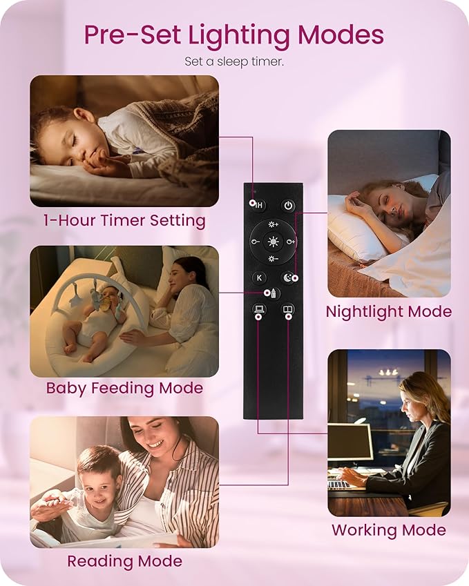 Dimmable Floor Lamps for Living Room with Remote and Foot Switch, 64.4” Modern Standing Tall Lamp, Corner Lamp for Bedroom, Bulb Included, 3000K-6500K, FCC Listed, Pink and White WP06LD05W1