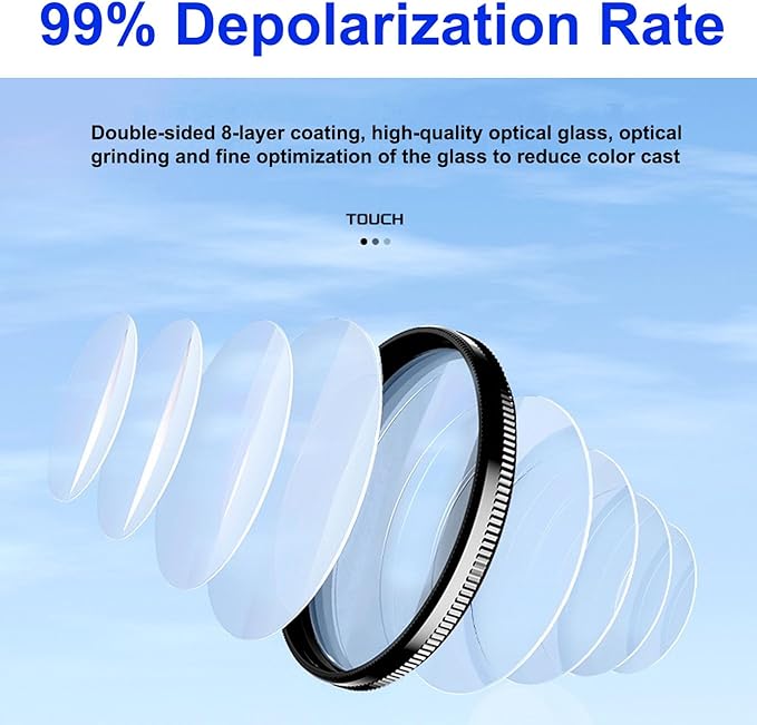 STARGAZ 52mm Clip-On CPL Phone Camera Filter, Circular Polarizer Filter with Upgraded Clip, Cpl Filter for iPhone 15 14 13 12 Pro Max, Samsung BLU Moto Google TCL Phone Xiaomi and Other Smart Phoness