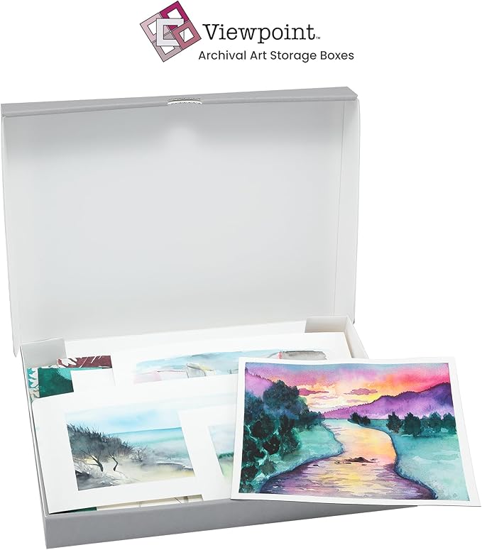Jerry's Artarama Viewpoint Archival Storage Box (9x12) - Preserve Your Art, Easy to Assemble, Perfect for Photos, Artwork, Prints, and Record Storage