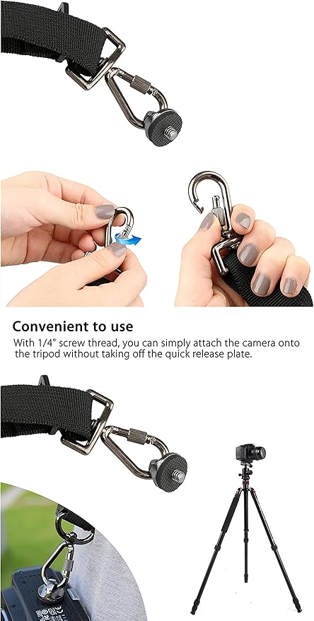 Fotasy Ergonomic Design Camera Sling Strap, Adjustable Camera Neck Strap, w/Quick Release and Safety Tether, Compatible with Canon Fujifilm Nikon Olympus Panasonic Pentax Sony Cameras