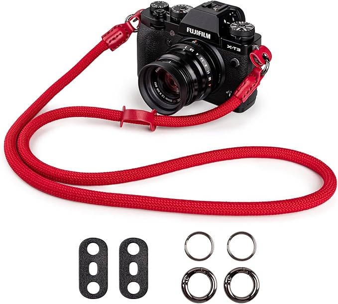 VOVMOEYA Camera Strap Rope,Camera Neck Strap Shoulder Strap for Fujifilm X100VI X100V XS20 XT5 for A6000 A6100 A6400 A6700 A7IV for Canon EOS R6 R10 for Nikon D850 D5600 D7500 - Red