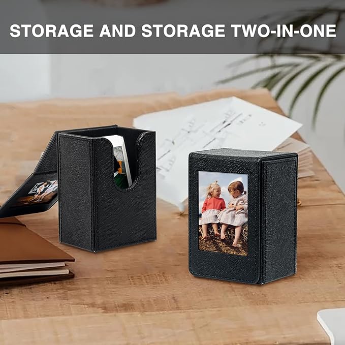 WOGOZAN Mini Picture Holder Case for Fujifilm Instax Mini 12/11/99/90/EVO Camera 2.15x3.4 inches Film Accessories Photo Pouch Protection Case Can hold 50+ films (Black)