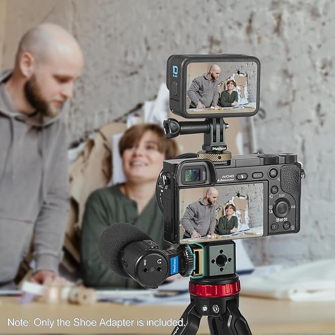 MINIFOCUS Cold Shoe Mount(2 Pack), 1/4"-20 Screw with Locating Pins Compatible for ARRI Standard Mounting Points, with 3/8"-16 Adapter for Camera Cage Flash LED Monitor Microphone