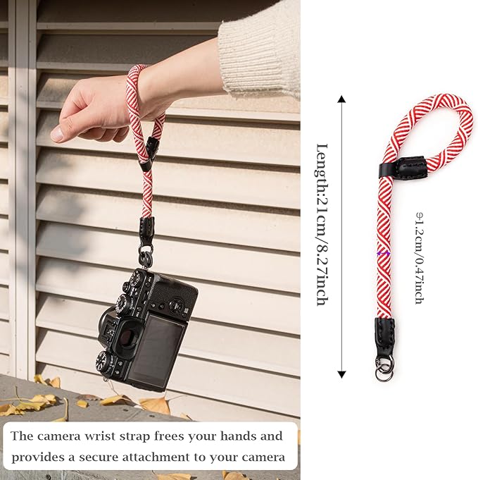 VOVMOEYA Rope Camera Wrist Strap,Camera Hand Strap Compatible with A6400 A6000 A7 IV,for Fujifilm X100V for Nikon Zf Z30 for Canon EOS R6 R7 R8 R10 Camera Wrist Straps for dslr