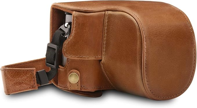 MegaGear MG1565 Ever Ready Genuine Leather Camera Case Compatible with Panasonic Lumix DC-LX100 II - Brown