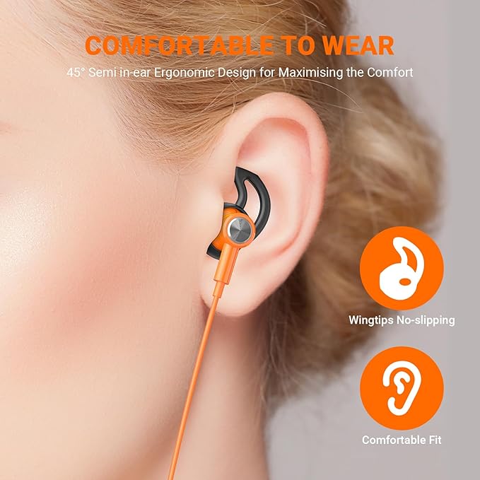 USB C Headphones for iPhone 17 Pro Max Air 16 15, Type C Earphones with Microphone Magnet Stereo Wired Earbuds for Samsung Galaxy S26 S25 Ultra S24+ 23 A53 S21 S20 FE Flip 7 6 Fold/Pixel 10 9, Orange