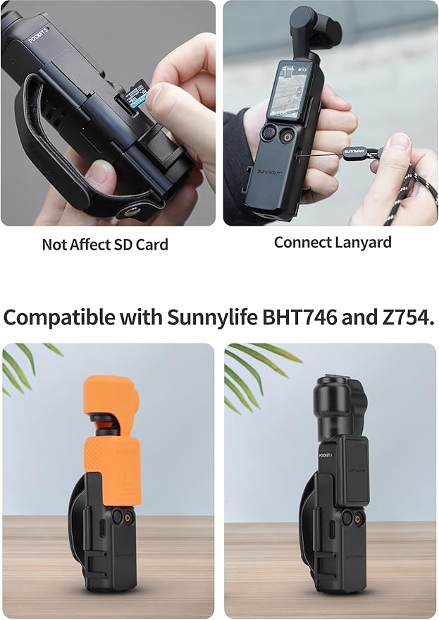 Xmipbs Pocket 3 Hand Strap Extension Handle with Cold Shoe Mount, Adjustable Wrist Strap for DJI Osmo Pocket 3, Compatible with 1/4" Thread Handle, Comfortable Grip & Hand Band for Osmo Pocket3