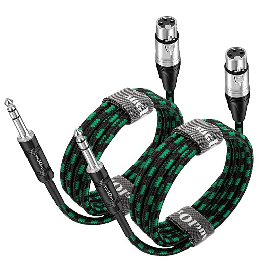 XLR Female to 1/4 Cable 3ft 2Pack Balance 6.35mm TRS Plug to 3-pin Cannon Mic Cable