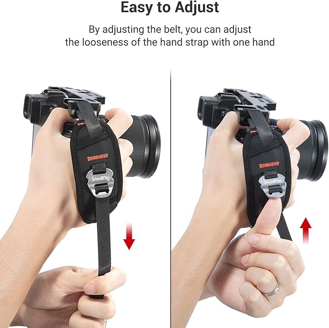 SmallRig Camera Cage Wrist Strap, Universal Quick Adjustable Secure Grip Camera Cage Handle Hand Wrist Strap PAC2456
