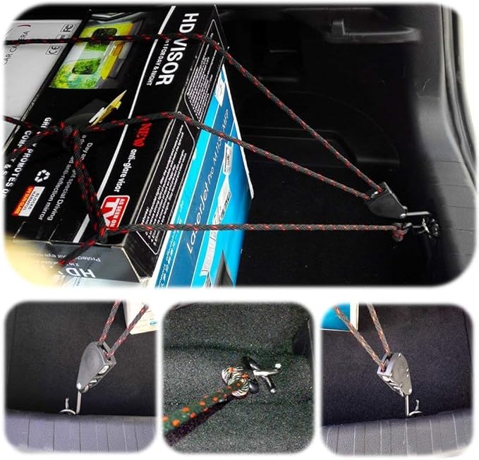 LE KAPMOZ Kayak Tie Down Straps Canoe Bow and Stern Heavy Duty Cargo Ratchet Pulley Rope Hanger