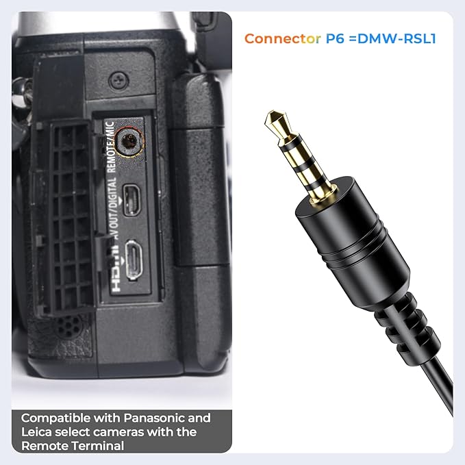 Rechargeable Wireless Camera Remote Control for Panasonic S5II, GH6, S5, BGH1, GH5 II, BS1H, S5IIX, G9 II, GH7, G97, S1RII, S1IIE, S1II, Upgrade Hanpusen Shutter Release Replaces DMW-RSL1