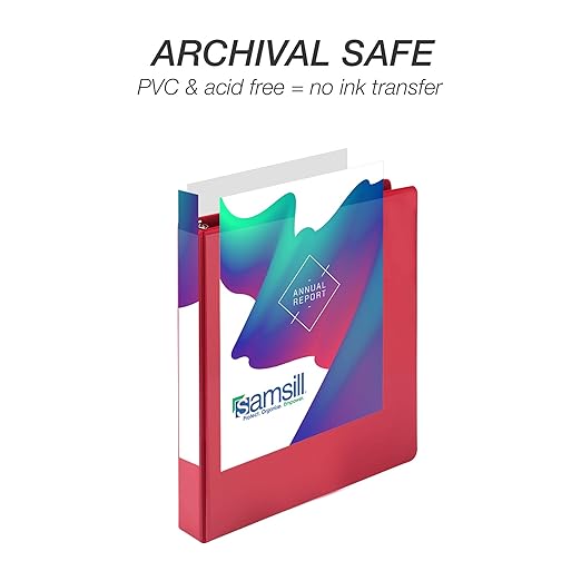 Samsill Durable 1 inch 3 Ring Binder, Made in USA, D Ring Binder, FSC 100% Recycled Chipboard, Red, 4 Pack