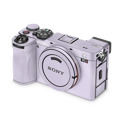 Glossy Glitter Camera Skin Compatible with Sony Alpha 7CR Camera (2023) - Solid Lilac - Premium 3M Vinyl Protective Wrap Decal Cover - Easy to Apply | Crafted in The USA by MightySkins