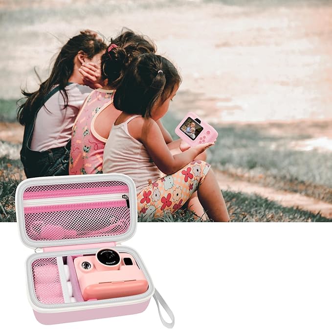 Case Compatible with DYLANTO for ESOXOFFORE for ETIKEZ for YTETCN for DUDUDRAGON Instant Print Camera, Kids Camera Storage for Accessories (Box Only) (Single Case, Pink)