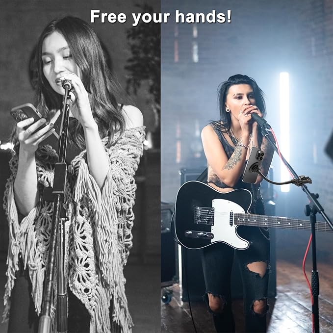 for Magsafe Mic Stand Phone Holder, Flexible Phone Holder for Microphone Stands Super Magnets iPhone Mic Stand Holder Music Stands Phone Mount for iPhone 15 14 13 12 Pro Max Plus Max Mini