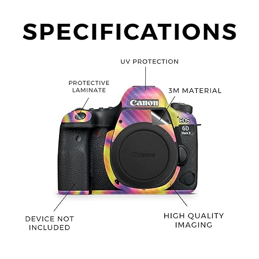 Carbon Fiber Camera Skin Compatible with Canon EOS 6D Mark II Camera (2017) - Melted Stripes - Premium 3M Vinyl Protective Wrap Decal Cover - Easy to Apply | Crafted in The USA by MightySkins