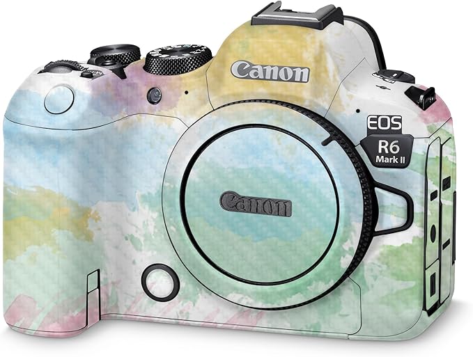 Carbon Fiber Camera Skin Compatible with Canon EOS R6 Mark II Camera (2022) - Watercolor White - Premium 3M Vinyl Protective Wrap Decal Cover - Easy to Apply | Crafted in The USA by MightySkins