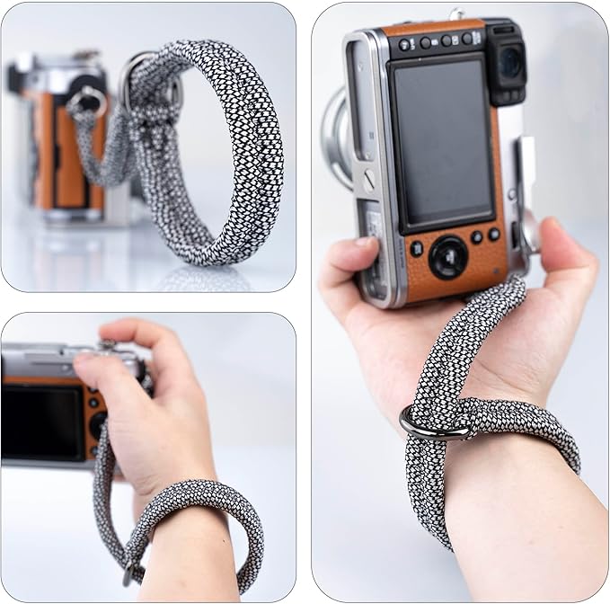 Qiang Ni Camera Wrist Strap - Paracord Quick Release Camera Hand Strap Wrist Lanyard for DSLR or Mirrorless Camera - White
