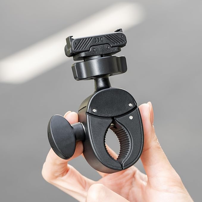 JJC Action 6 Magnetic Bike Pole Mount for DJI Osmo Action 6 & Nano Accessories, with Ball Head, Handlebar Bike Pole Mount Motorcycle Clamp Mount, Lightweight ABS Crab Clamp for Round Pipe Tube Desk