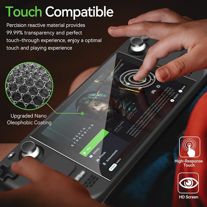 ivoler [2 Pack] Tempered Glass Screen Protector Designed for Steam Deck OLED 7.4'' 2023/Steam Deck 7''2022 with [Alignment Frame] Transparent HD Clear[Updated Version] Screen Protector for Steam Deck