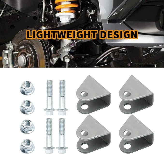 Anxingo 4Pcs Shock Mount, Weld On Shock Mounts Bracket, Steel Base Shock Absorbers Suspension Bracket Mounting for Motorcycle Dirt Pit Bike ATV Go Kart