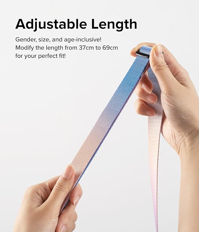 Ringke Lanyard Strap [One-Touch Buckle] Designed for Camera Strap and Phone Strap, Adjustable Sturdy Universal Neck Strap Compatible with Camera and Phone Case - Aurora