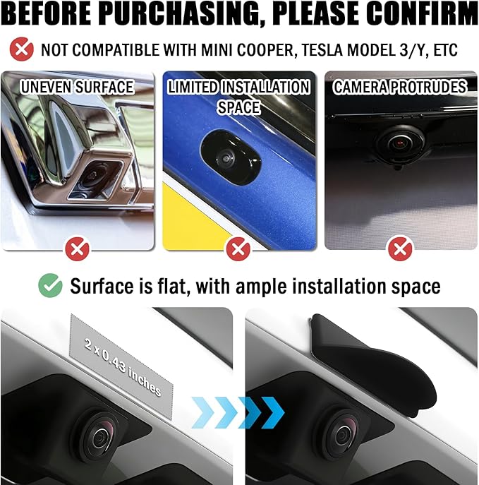 Silicone Car Backup Camera Rain Shield,Self-Adhesive Rear View Backup Camera Cover with Extended Design for Clear Reverse View,Universal Reverse Cameras for Car Rain Cover