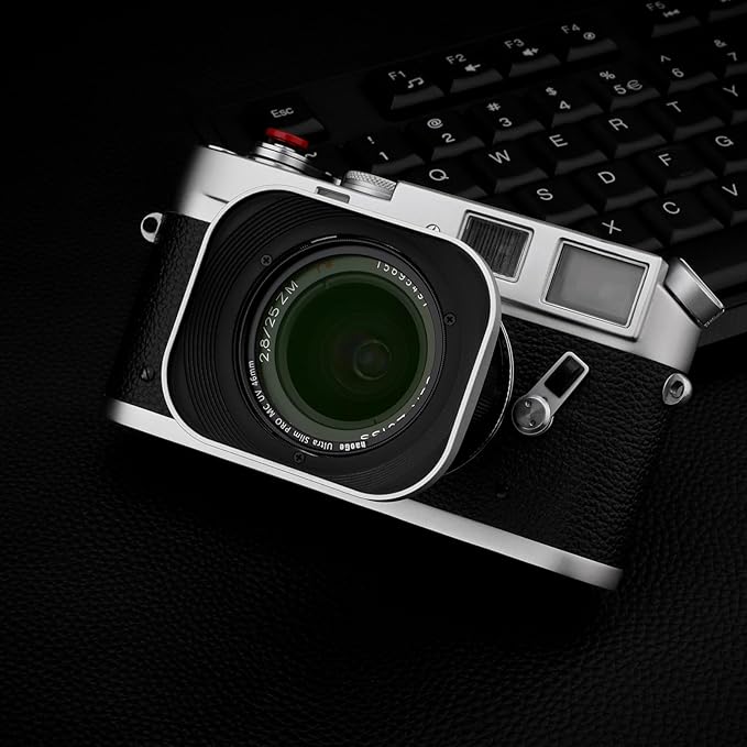 Haoge LH-ZV06 Metal Lens Hood for Zeiss Distagon T 21mm F/2.8 ZM, C Biogon T 21mm f/4.5 ZM, 25mm f/2.8 ZM, 28mm f /2.8 ZM, C Sonnar 50mm f/1.5 ZM Lens Silver
