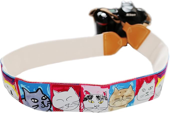UNIKSTRAP Original Design Adjustable Camera Strap Funky Cat, 2 Inch (5cm) Width, Fit for Canon Nikon Sony Interchangeable Lens Digital Camera/DSLR