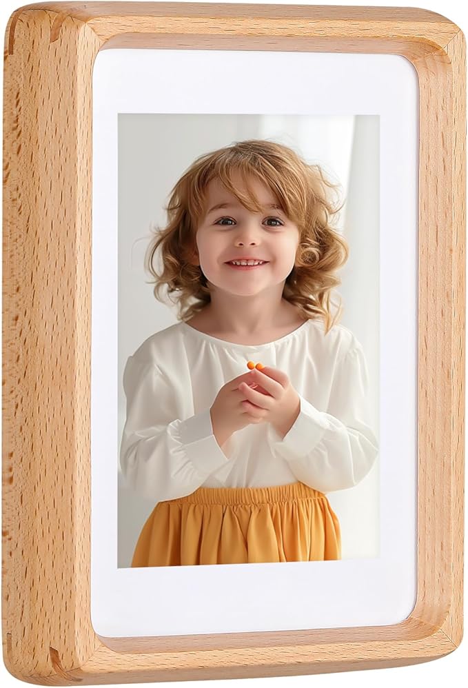 Kattepote Wooden Small Photo Frame 4x6 inch, Small Picture Frames Display 3x5 Inch with Mat or 6x4 without Mat, with High Clear Acrylic, for Landscape or Portrait Orientation, Wall-Mount & Tabletop