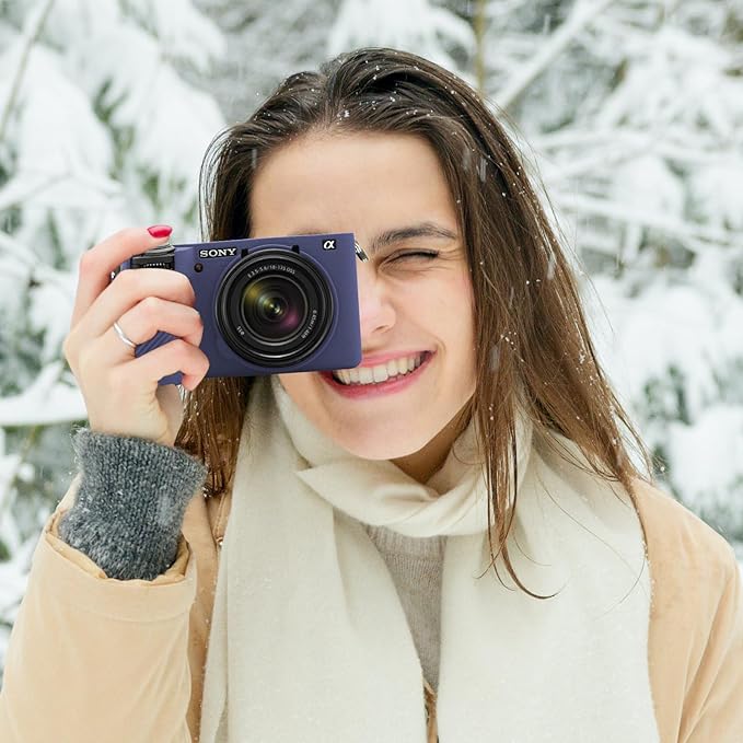 Easy Hood Camera Case for Sony Alpha 6700, Soft Silicone Protective Cover a6700 DSLR Camera Anti-Scratch Slim Fit Body Skin Protector Housing Sleeve for Sony A6700 Mirrorless Camera Blue