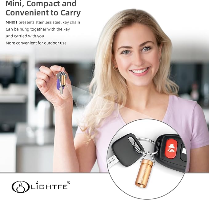 LIGHTFE MINI01 Keychain Flashlight mini Keychain Light is Light, Small, and Bright (Mini01-Gold)