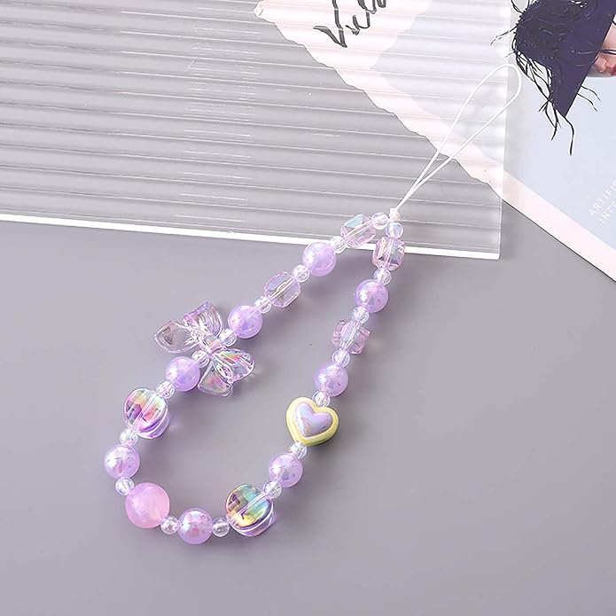 Beaded Phone Charm Lanyard Strap Girly Style Fixed Beads Pearl Lanyards