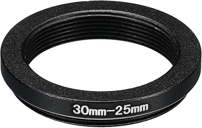 PATIKIL 30mm-25mm Metal Step Down Ring, Camera Lens Filter Adapter Ring Aluminum Filter Adapter Ring for Camera Lenses Hood, Black