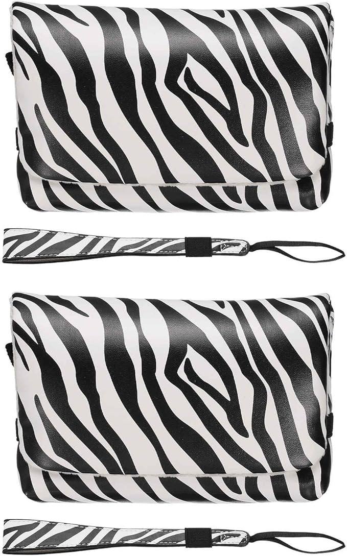 Nexarelle 2 Pcs Digital Camera Storage Bag, Nylon Polyester Multi-Purpose Small Portable Storage Bags for Photography CCD Machine Women Men Travel Cosmetic Clutch Purse, Black and White
