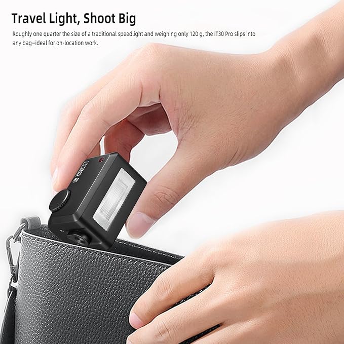 Godox iT30Pro-N Pocket TTL Flash for Nikon Camera: 2.4G Wireless+Touchscreen (Equivalent to Built-in X3 Trigger), Li-ion Battery, HSS 1/8000s, 560 Flashes, Built-in Diffuser for Portrait Photography